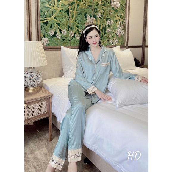 Chữ Kí - Bộ đồ pizama mặc nhà Tay Dài Quần Dài Lụa Xước cao cấp HHC Store