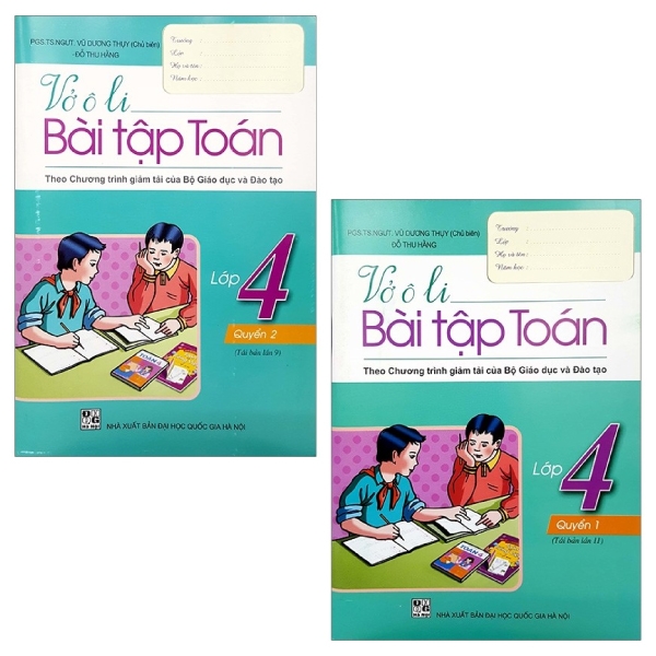 Combo Vở Ô Li Bài Tập Toán 4 (2019): Quyển 1 Và 2 (Bộ 2 Quyển)