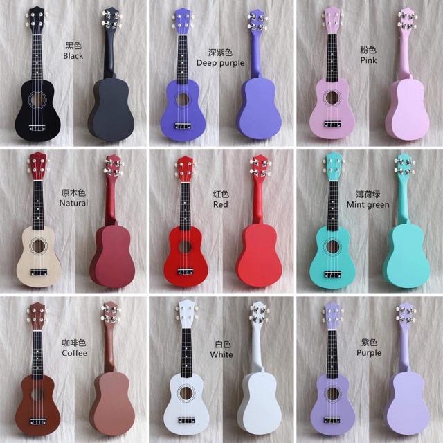 ĐÀN UKULELE SOPRANO 21INCH GỖ ( ĐỦ MÀU )