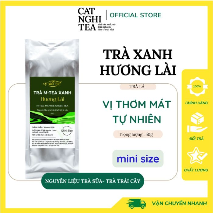 Trà Xanh hương Lài – Nguyên liệu chuẩn cho các quán pha trà sữa và trà trái cây thơm ngon, được sản xuất hoàn toàn từ lá trà tự nhiên