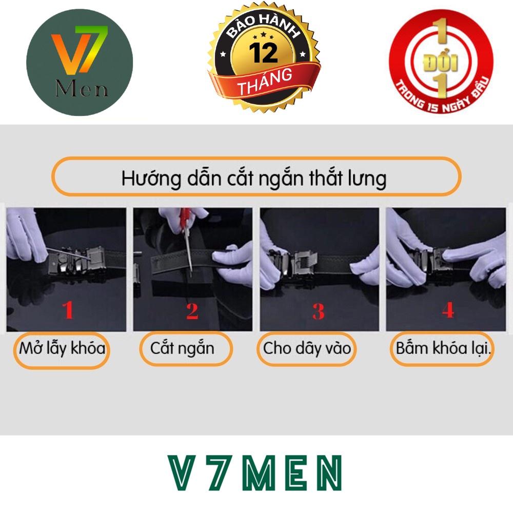 Thắt Lưng Da Nam Khóa Tự Động Cao Cấp Dây Nịt Nam Mặt Xoay - v77men