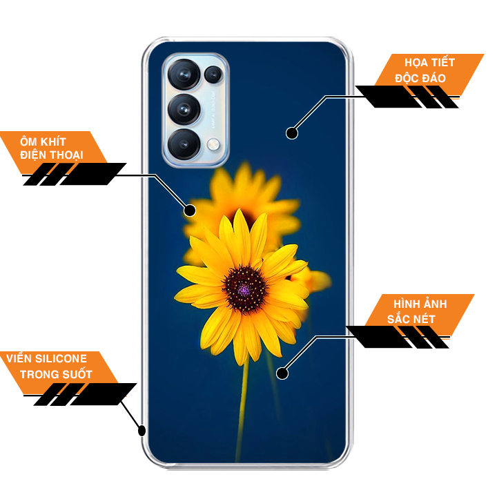 Ốp lưng dẻo cho điện thoại Oppo Reno 5 - 0340 SUNFLOWER07 - Hàng Chính Hãng