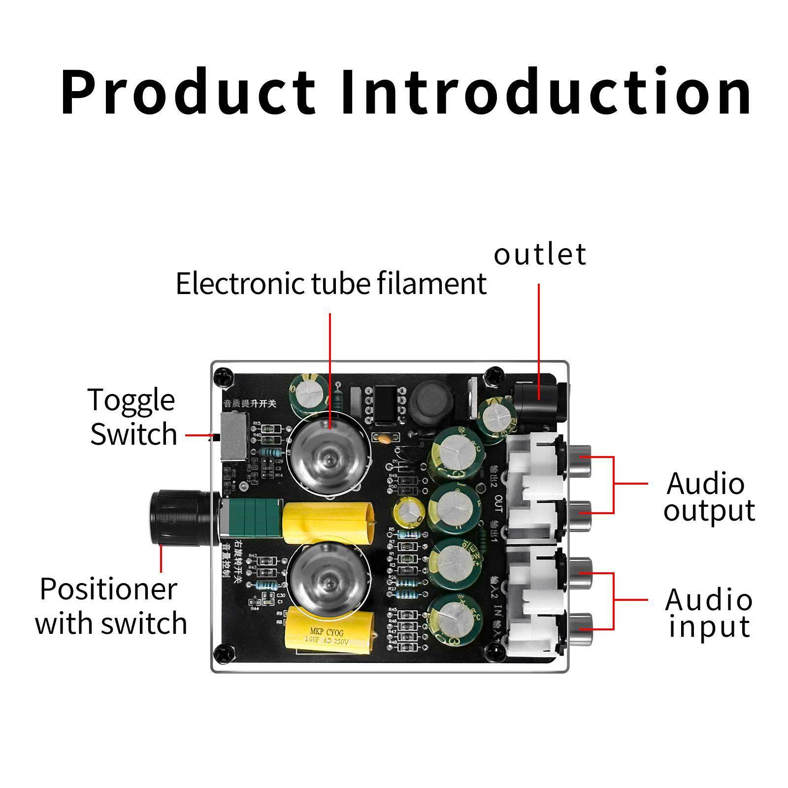 Preamplifier Board, Digital Tuning Preamp Board, DC12V-16V 3D Surrounding Amplifier Tone Board Stereo Pre Amplifier