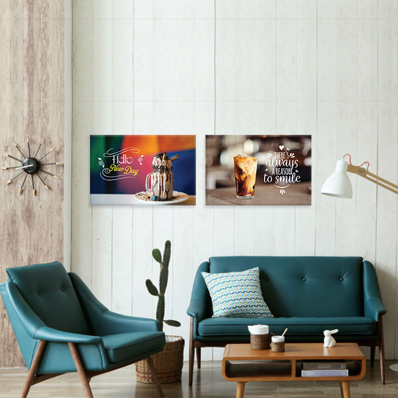 Bộ 2 tranh cà phê sáng | Tranh thức uống ấn tượng W2036