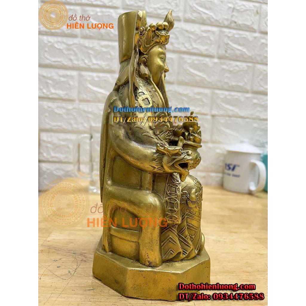 Tượng Ông Phát - Thần Tài Lộc Bằng Đồng Vàng Nguyên Chất Cao 23cm Đẹp Tinh Xảo