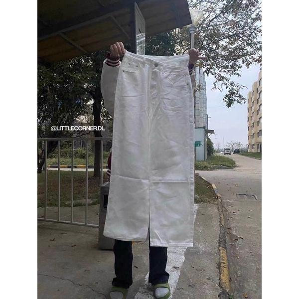 Quần lưng chéo ống rộng kaki trắng lưng cao quảng châu