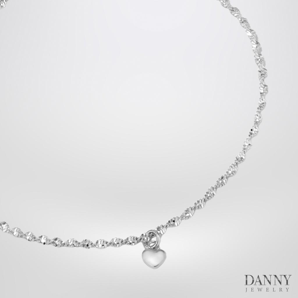 Lắc Chân Danny Jewelry Bạc 925 Xi Rhodium Dây xoắn trái tim LACY270