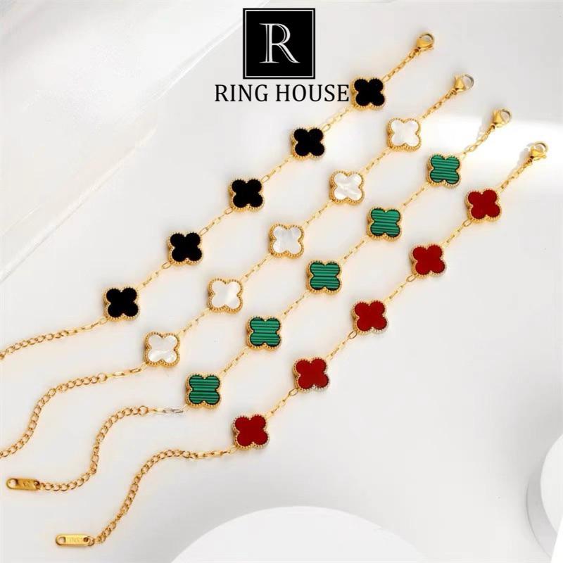 Lắc tay titan nữ cỏ bốn lá đẹp nhiều màu Ring House