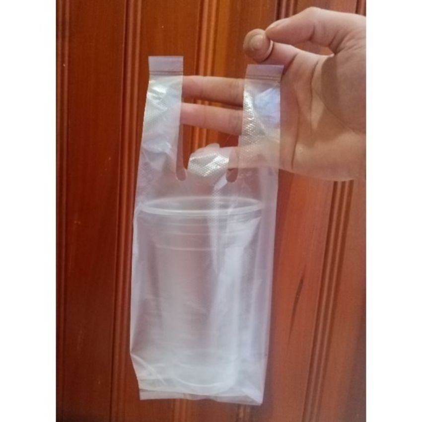 500g túi nylon hai quai trong suốt, túi xốp đựng trà tắc, cà phê, nước mía tiện lợi - E Green Dùng 1 Lần