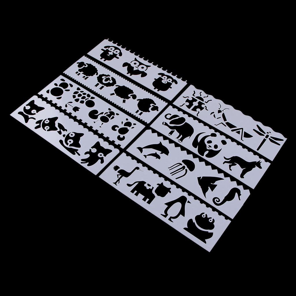 8 Style Journal Drawing Template Stencils Set  DIY Card