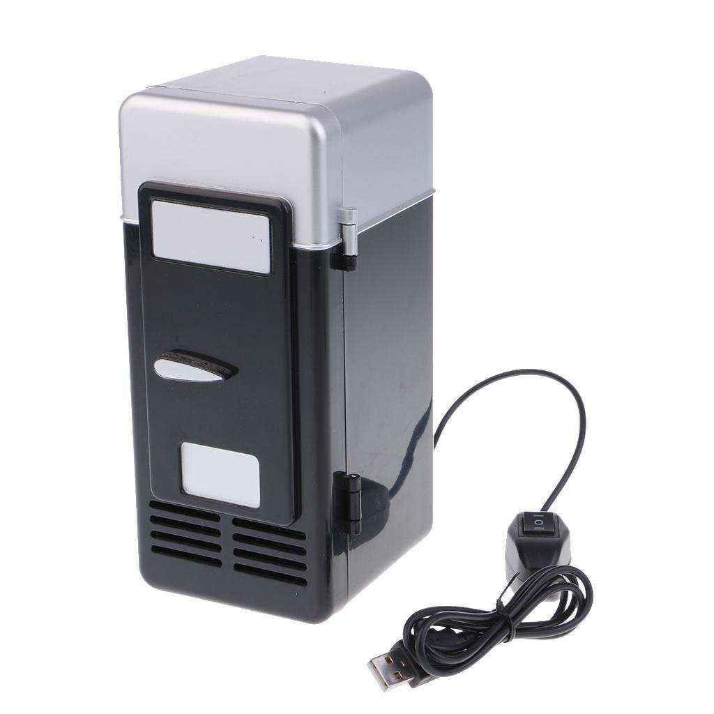 Durable Mini USB Fridge Heat And Cool  Freezer  LED Light Blk