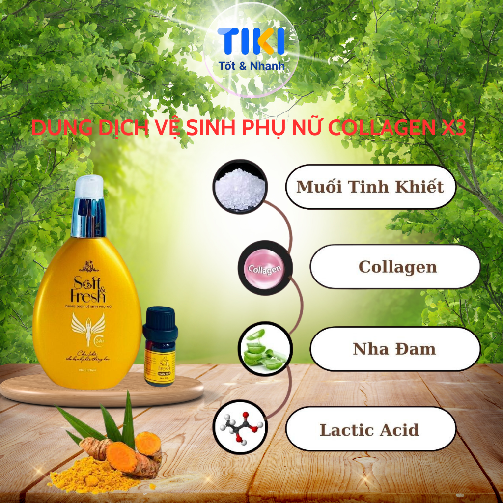 Dung Dịch Vệ Sinh Phụ Nữ Soft &amp; Fresh tặng kèm nước hoa vùng kín và nước hoa body Đông Anh Collagen X3