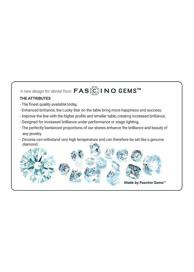 FASCINO GEMS Kim  Cương Nhân Tạo LUCKY STAR -  Sao May Mắn - Dạng Tròn Màu Trắng Mệnh Kim