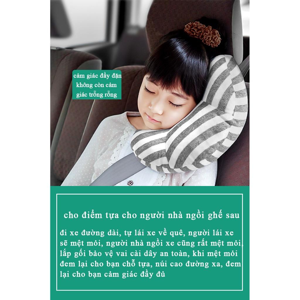 Bộ 2 Cái Gối Bông Sleep In Car ( Nâu Trắng )