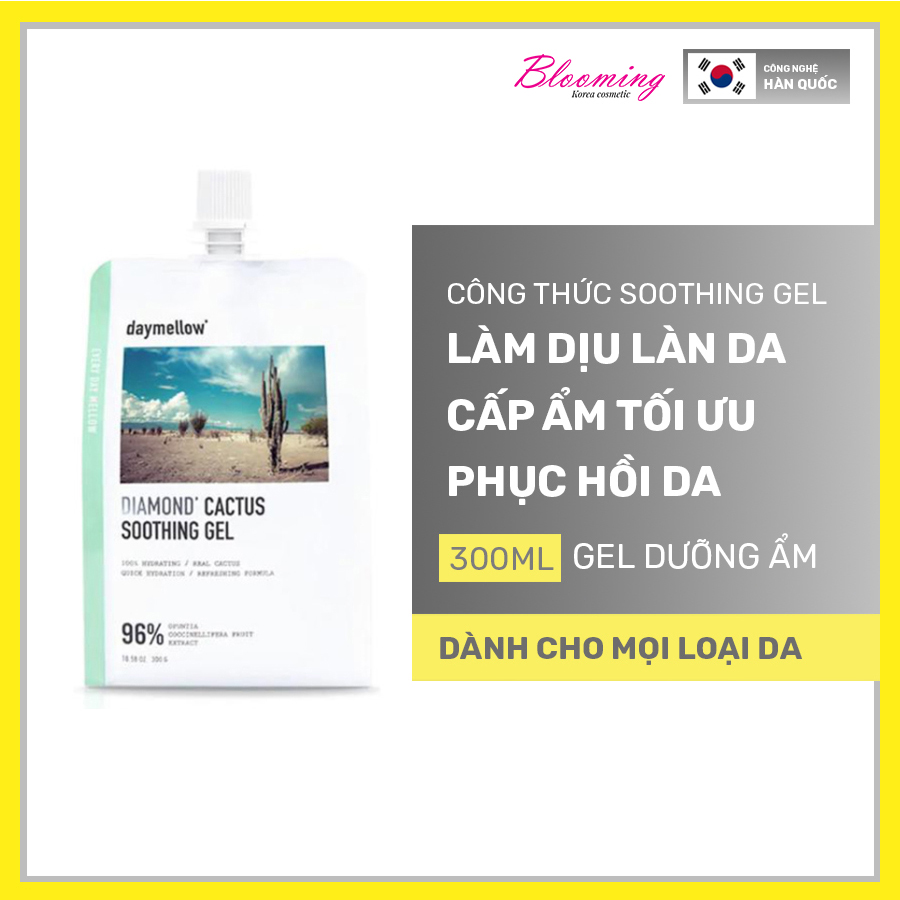 Gel làm dịu làn da nhạy cảm và cung cấp độ ẩm Daymellow Diamond Catus Soothing Gel 300ml