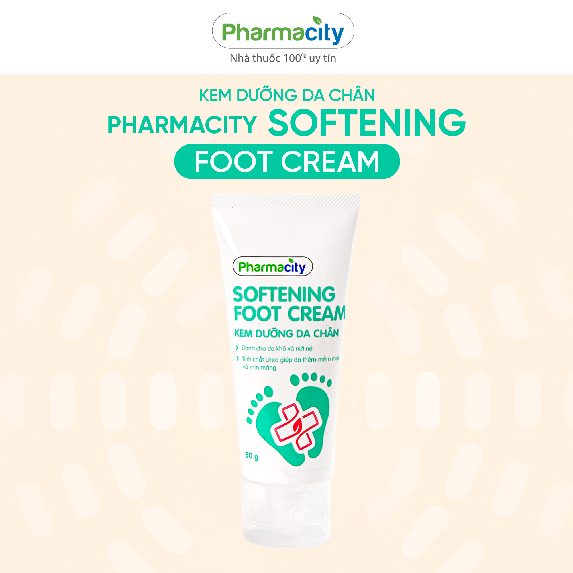 Kem dưỡng da chân Pharmacity Soften Foot Cream (50g)