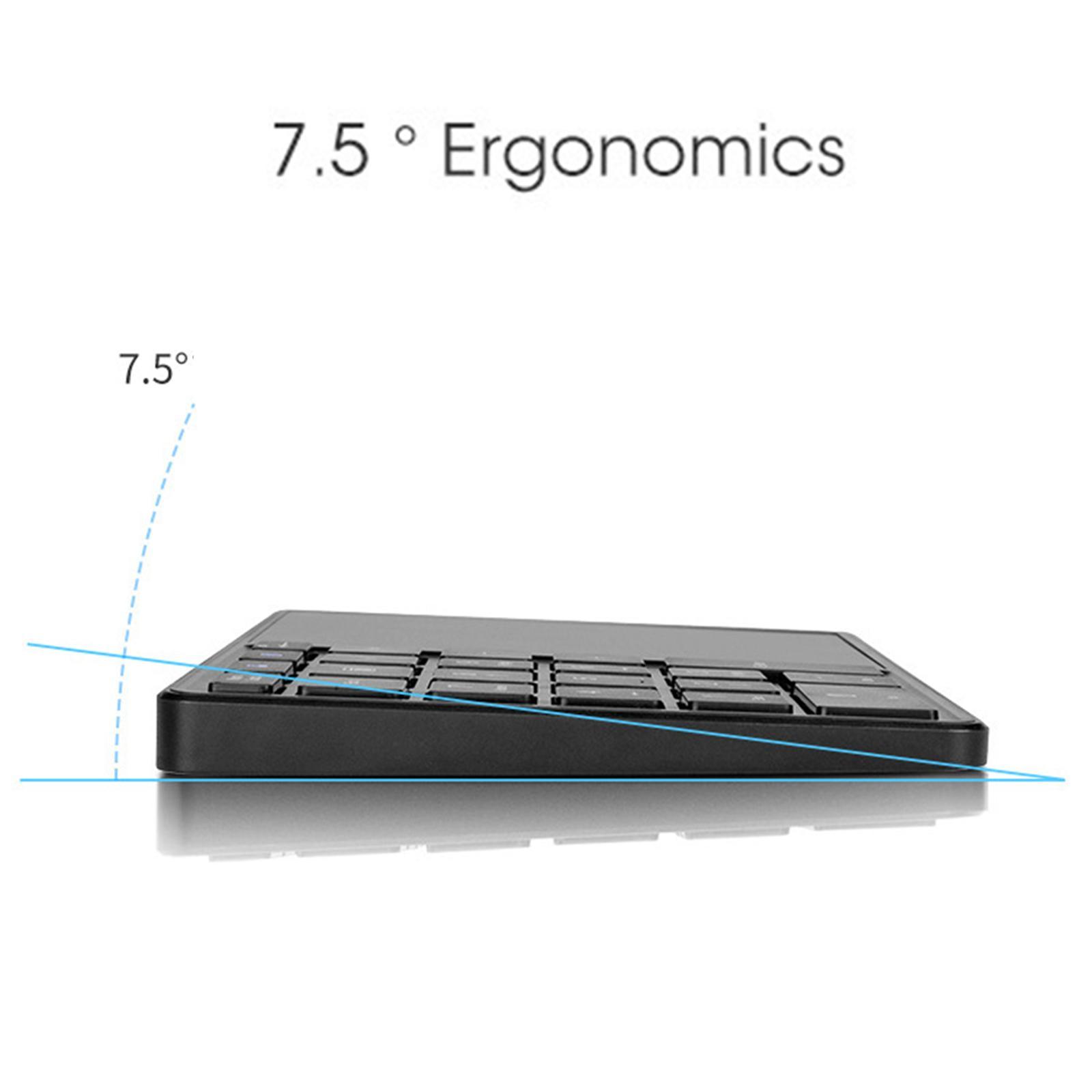 Wireless Numeric Keypad 2.4 GHz Bluetooth Mini with Touchpad 2.4G USB Receiver Numpad for Tablet