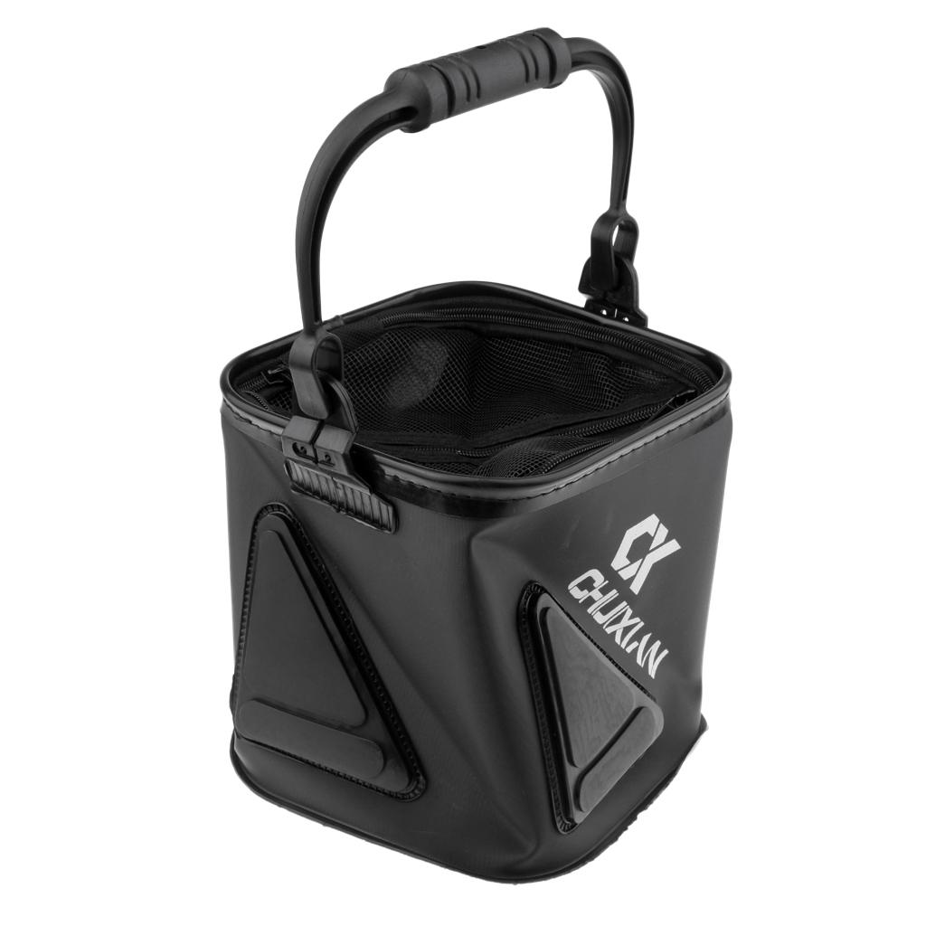 Collapsible Folding Fishing Bucket Outdoor Camping Panic Water Bucket Black