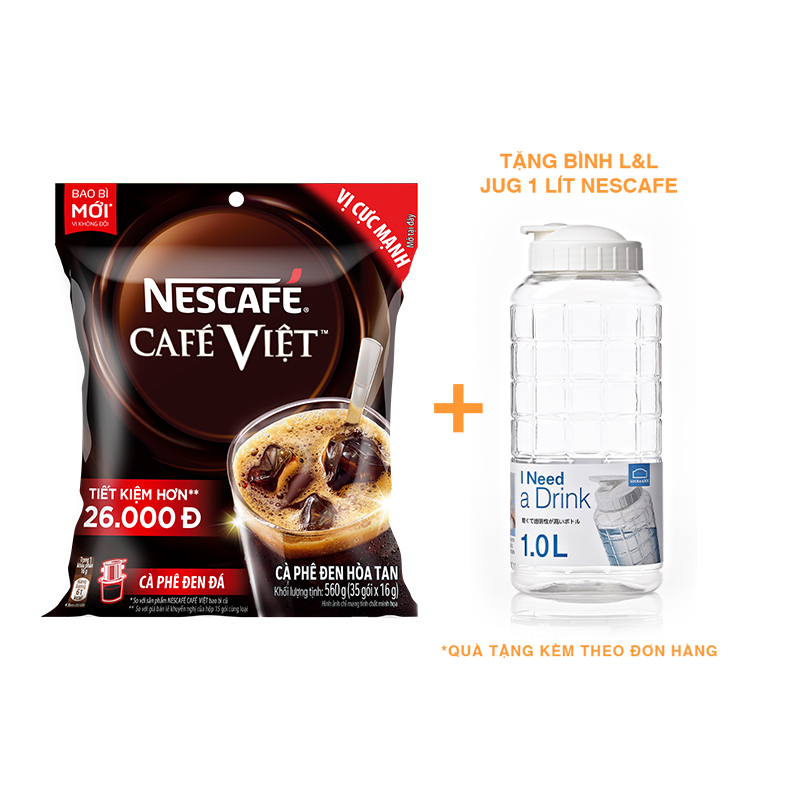 Cà phê đen hòa tan NESCAFÉ Café Việt (túi 35 gói x 16g)