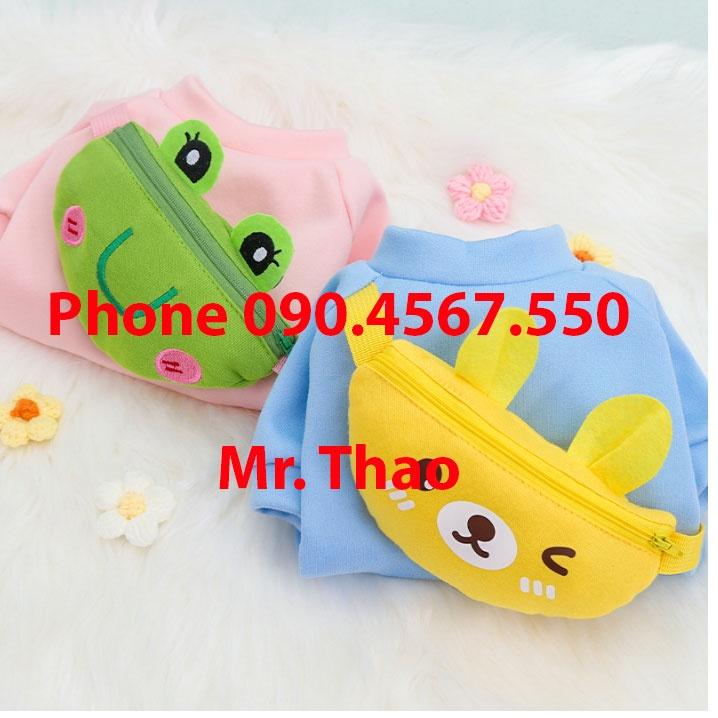 Áo có Balo trên lưng hình ngộ nghĩnh cho Chó Mèo , Quần Áo Thú Cưng