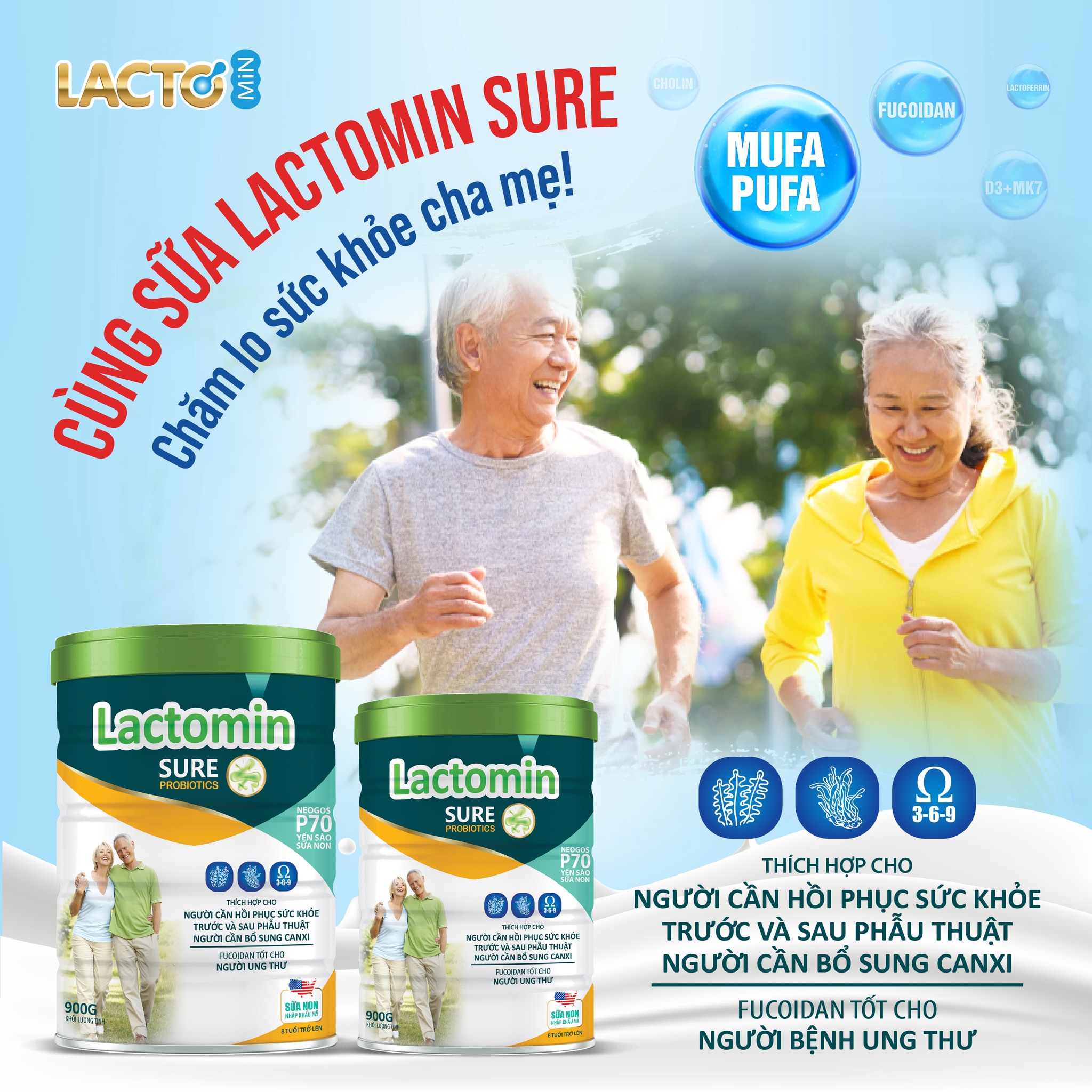 Sữa Mát Lactomin Sure 900g ( Người bệnh)