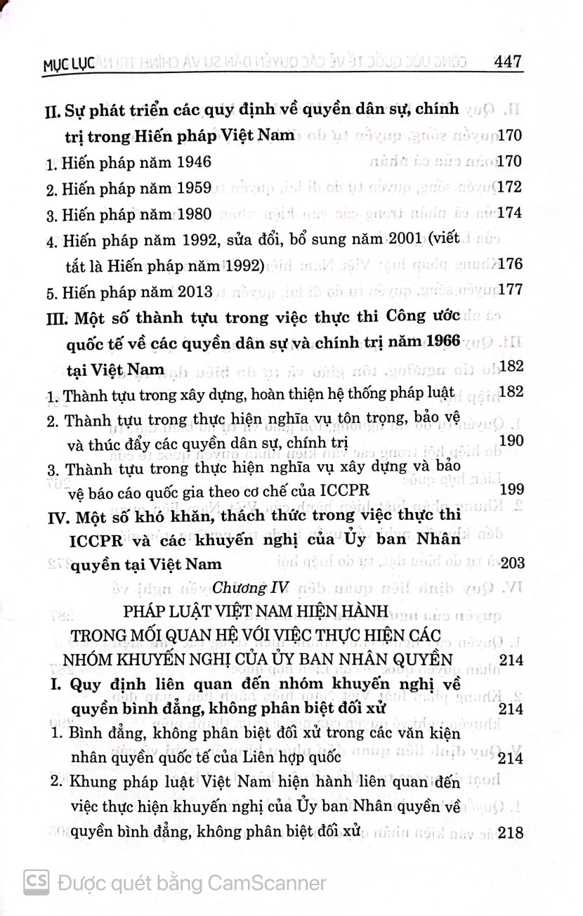 Công ước quốc tế về các quyền dân sự và chính trị năm 1966 và việc thực thi các khuyến nghị của ủy ban nhân quyền tại Việt Nam