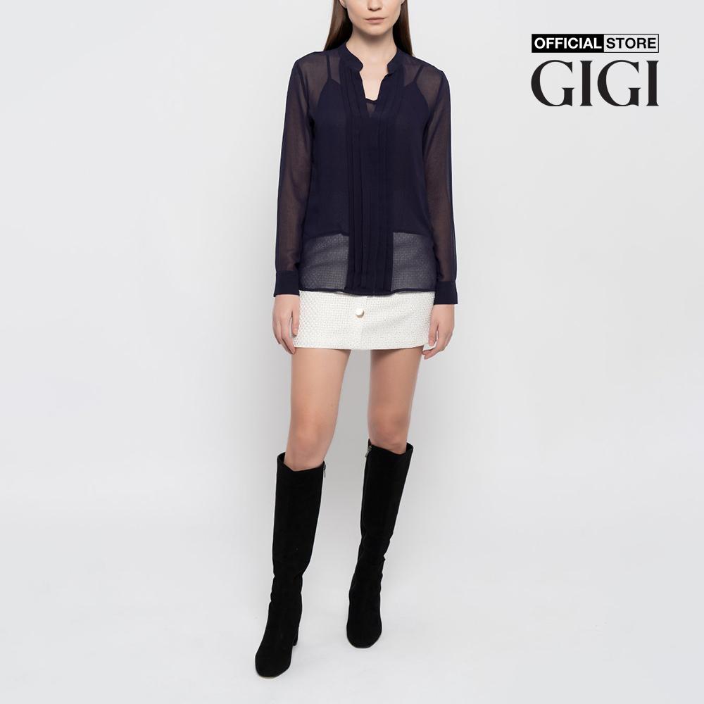 GiGi - Áo kiểu nữ cổ V tay dài xếp li trước thời trang G1110B211271