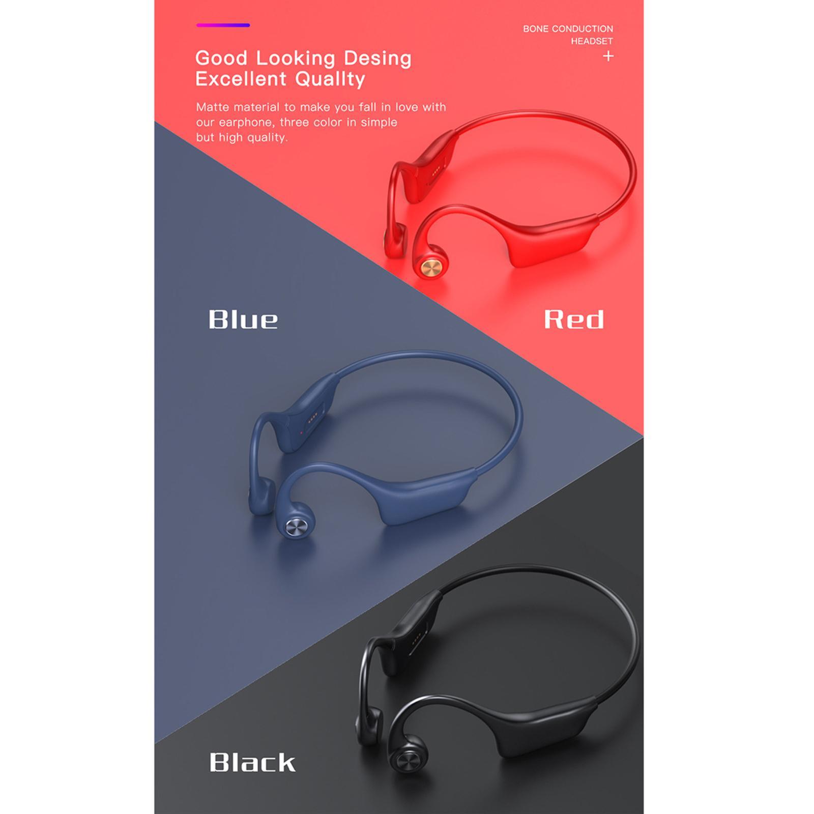 Bone Conduction Headphones Bluetooth 5.0 Wireless Open-Ear Headset Earphones IPX6 Waterproof Sweat-Proof