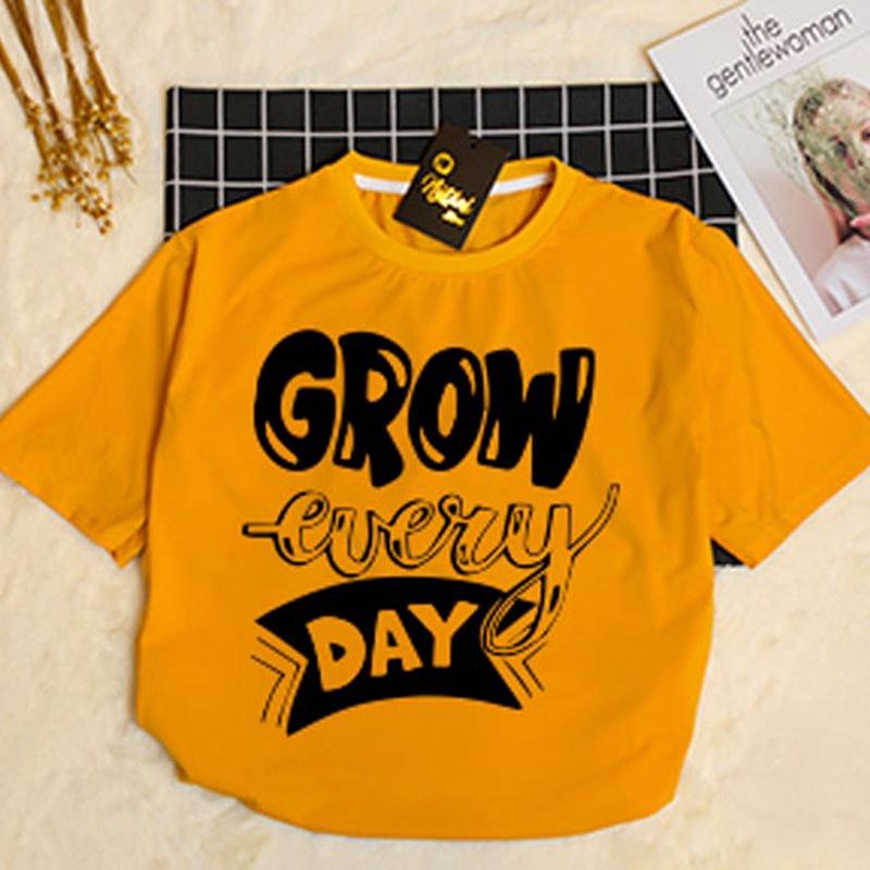 Áo Thun Nữ Tay Lỡ Unisex Đẹp In Chữ Grow Every Day ATN3605 - J.A Shop