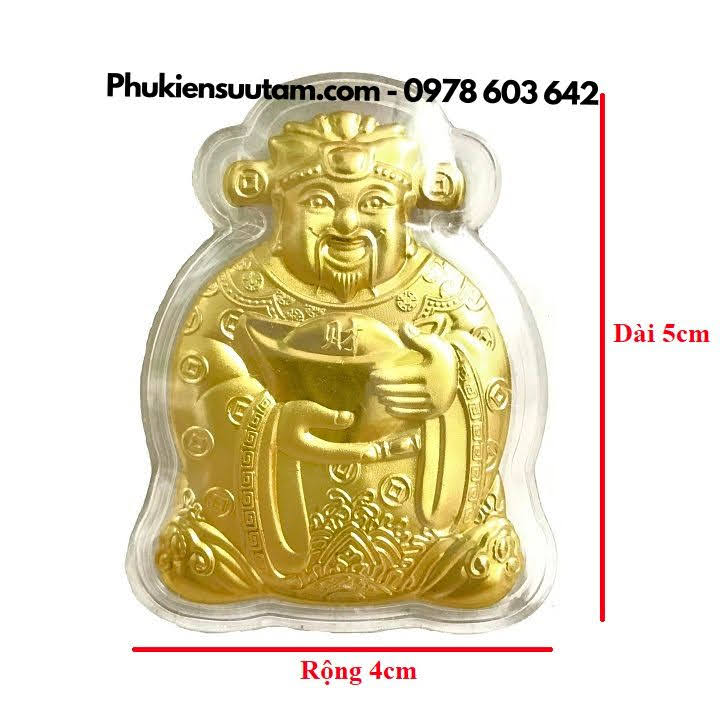 Ông Thần Tài Mạ Vàng Tặng Túi Gấm Tài, kích thước: 5cmx4cm, màu vàng - SP005954