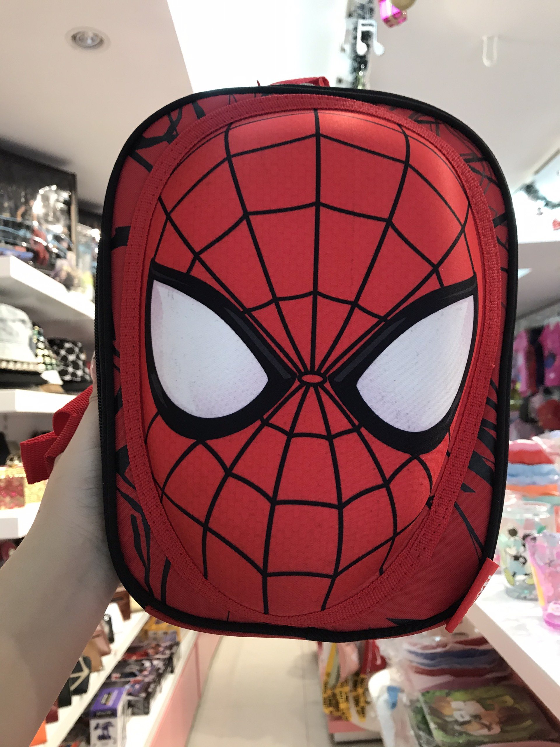 Balo mẫu giáo 10'' 1 ngăn hình nhện marvel 3D cho bé trai