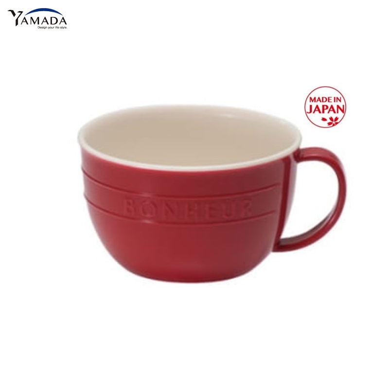Bộ 3 cốc nhựa giả sứ YAMADA 400ml dáng lùn - nội địa Nhật Bản