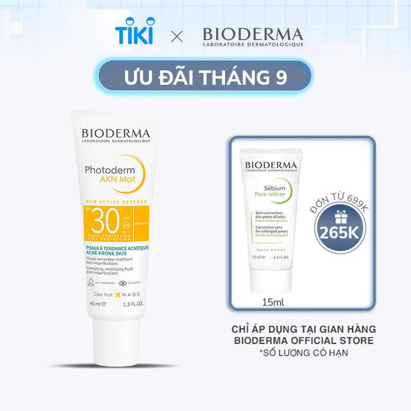 Kem Chống Nắng Da Dầu Bioderma Photoderm AKN Mat SPF 30 (40ml)