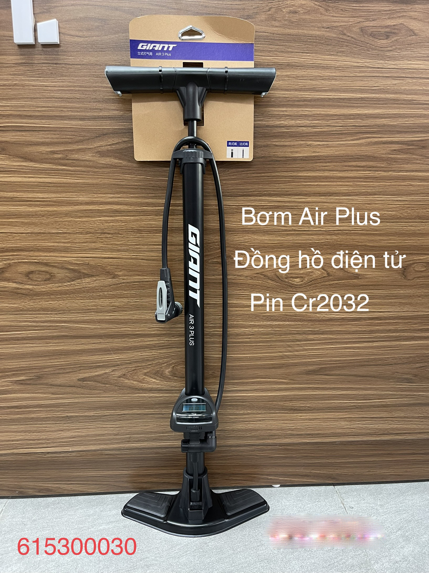 BƠM XE ĐẠP GIANT – AIR 3 PLUS (CÓ ĐỒNG HỒ)