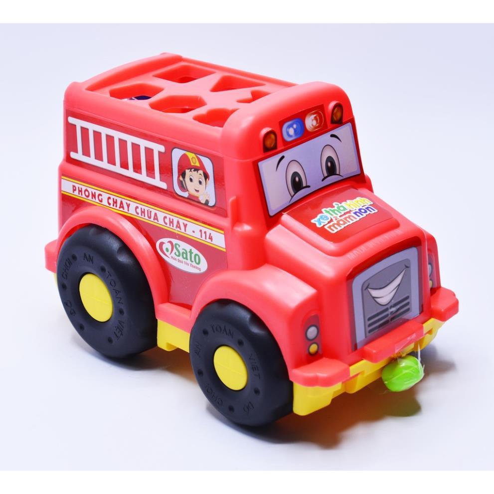XE CỨU HỎA THẢ HÌNH MẦM NON 4 TRONG 1 AN TOÀN TUYỆT ĐỐI CHO BÉ