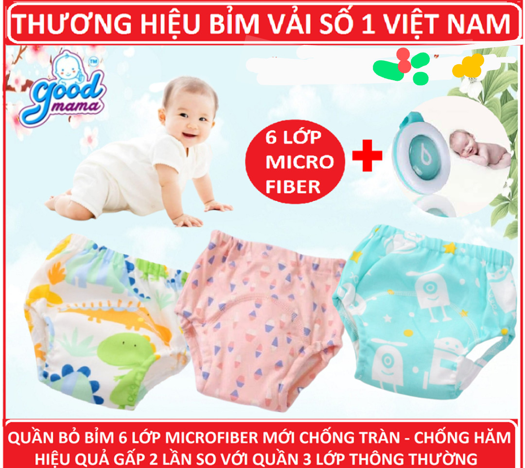 Combo 3 Quần bỏ bỉm cao cấp vải cottnon 6 lớp siêu thấm, thoáng mát hiệu Goodmama cho Bé Gái từ 5-17 kg.