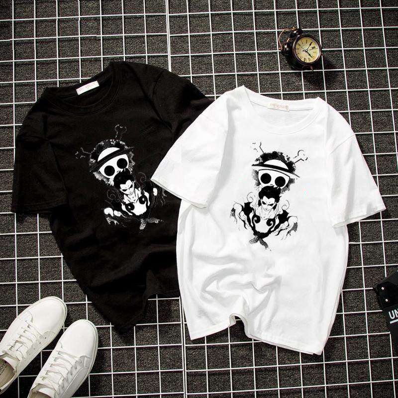 Áo thun unisex form rộng họa tiết hoạt hình vải dày mịn 2019T1733