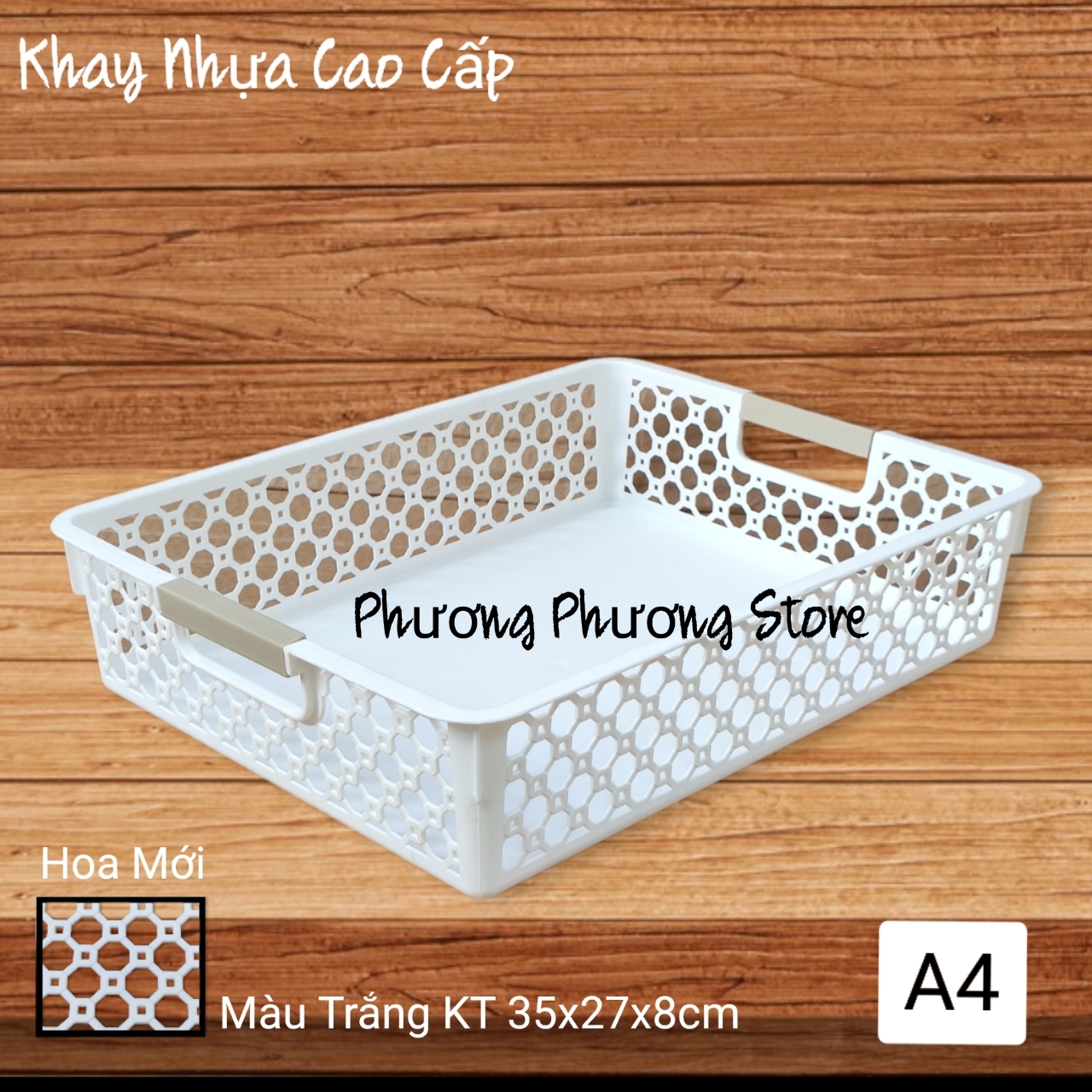 KHAY NHỰA RỔ CHỮ NHẬT ĐỰNG GIẤY A4 / ĐỰNG TÀI LIỆU / ĐA NĂNG KT ( 35 X 27 X 8 ) CM