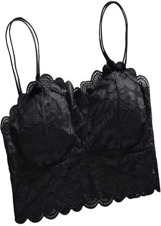 Áo ngực Bra toàn ren sexy 2 dây mút rời BREN01 (đen)