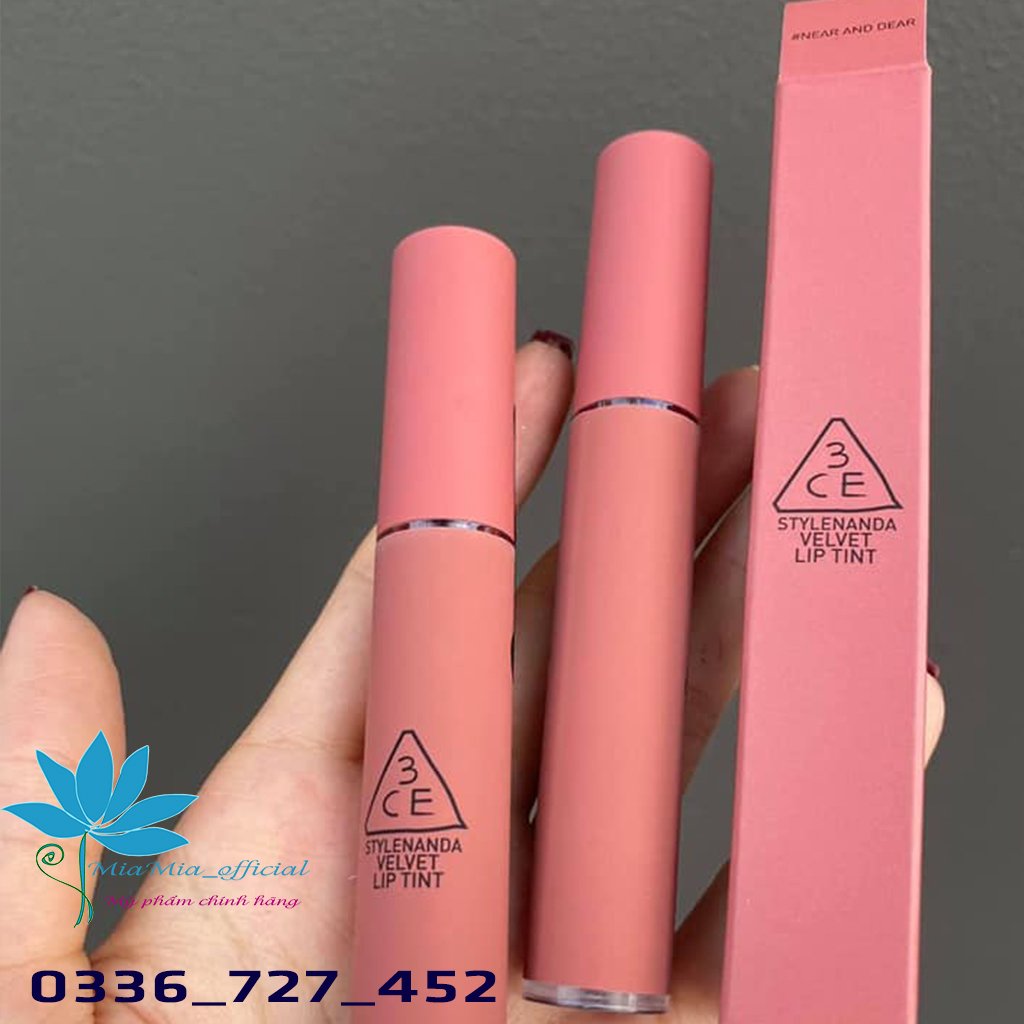 Son Kem Lì 3CE Velvet Lip Tint Near And Dear – Màu Hồng Đất Bền Màu Lâu Trôi