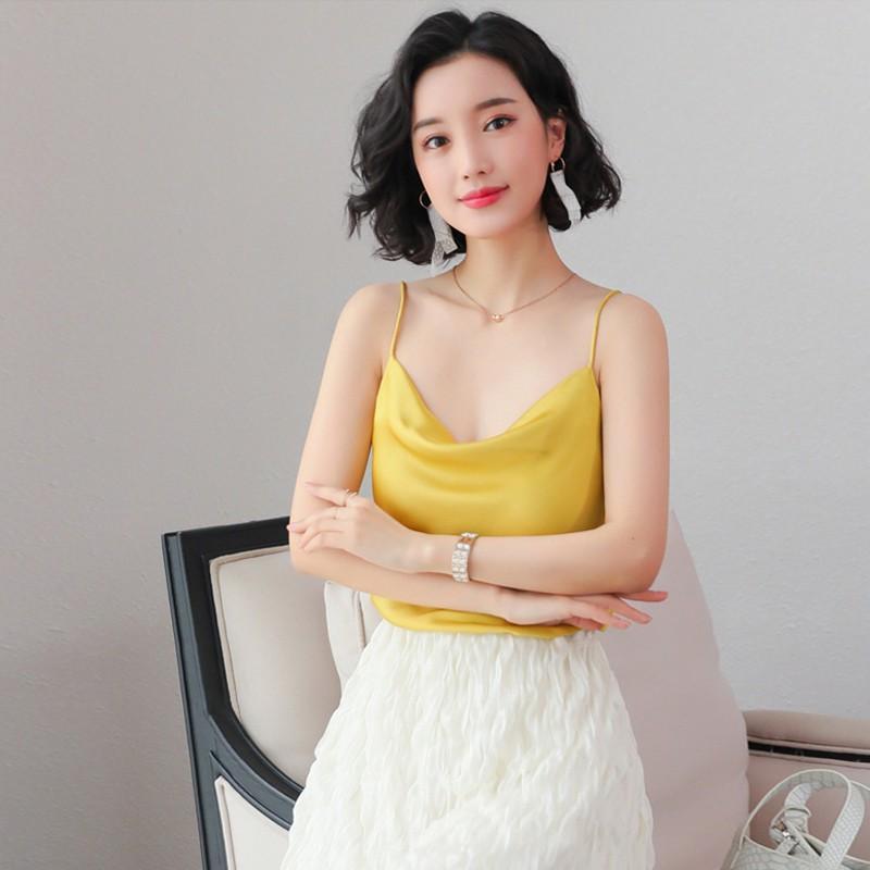Áo Hai Dây Lụa Cổ Đổ Cao Cấp_