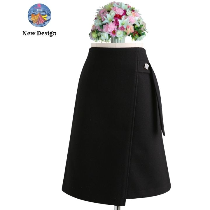 Chân váy công sở New Design dáng  A dài qua gối vải kaki thun co giãn