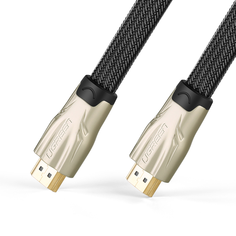 Dây HDMI 1.4 19+1 thuần đồng dây dẹt đầu hợp kim bọc lưới Dài 1m HD102 10250 - Hàng chính hãng