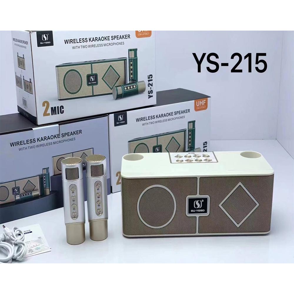Loa Karaoke Bluetooth YS-215 Kèm Hai Micro Không Dây Âm Thanh Lớn Hát Hay