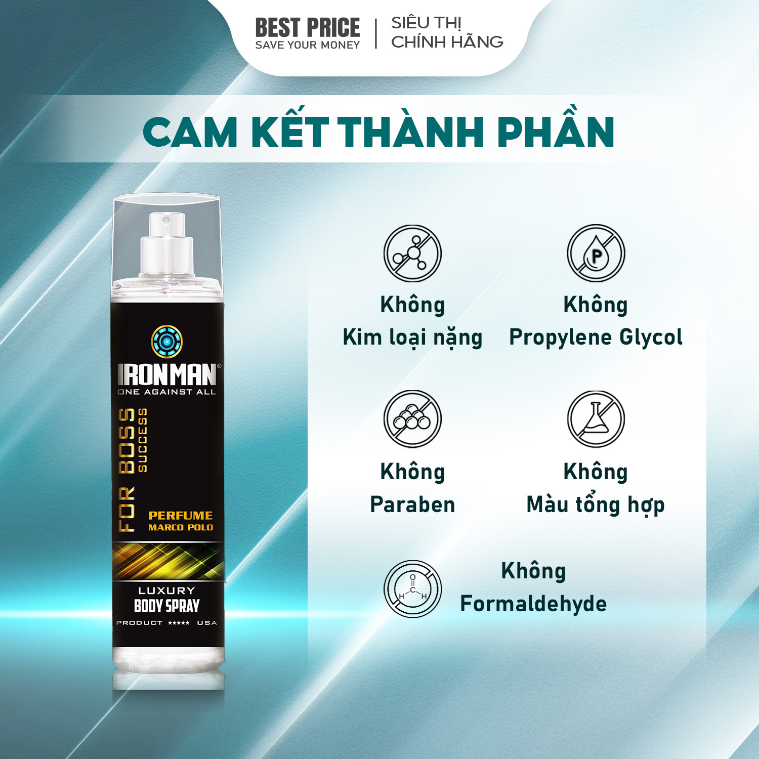 Xịt khử mùi nam toàn thân nước hoa ironman ngăn mồ hôi và khử mùi cơ thể 135ml