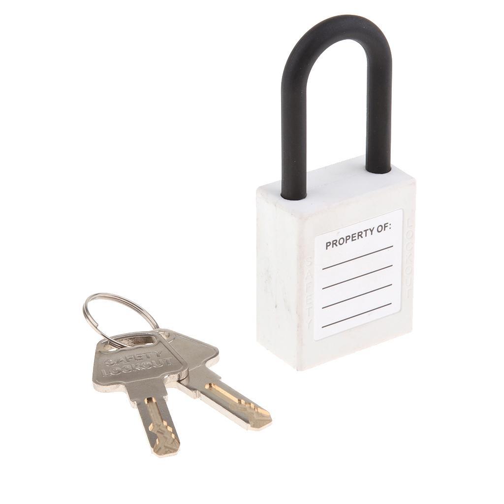 2xSafety Security Lockout Padlock Keyed Different PVC Stainless Steel -White