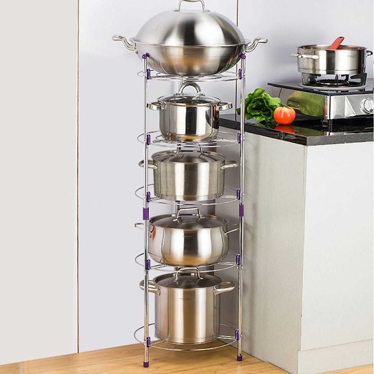 Kệ nhà bếp 5 tầng inox Cao Cấp