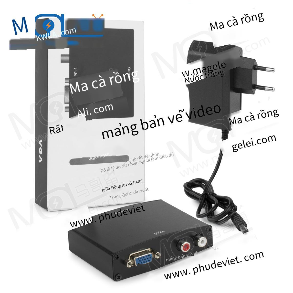 Bộ chuyển đổi VGA sang HDMI kiểu mới nhất VGA sang HDMI VGA + R/L sang HDMI với hộp chuyển đổi TV âm thanh