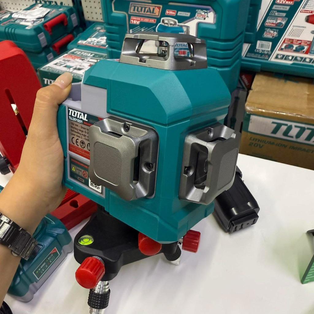 BỘ COMBO MÁY SIẾT VÍT KHÔNG CHỔI THAN TIRLI16171 DÙNG PIN 16V &amp; MÁY ĐO MỨC CÂN BẰNG TIA LASER XANH TLL301200 DÙNG PIN 16V &amp; MÁY ĐO KHOẢNG CÁCH TIA LASER TMT51036 TOSLI250886 TOTAL -HÀNG CHÍNH HÃNG