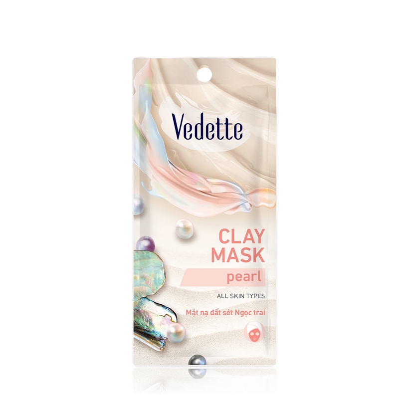 Mặt nạ đất sét sạch sâu dịu nhẹ Ngọc Trai Vedette Clay Mask Pearl - gói 12ml